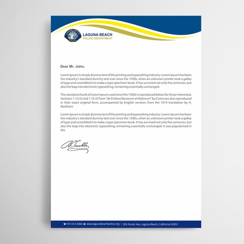 Laguna Beach Police Department Stationary Design by thinkweb art