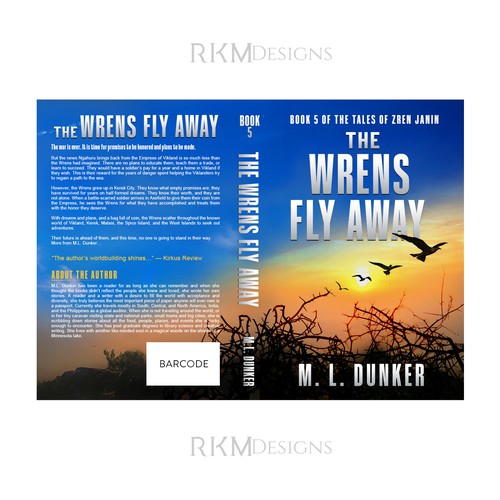 Cover Contest For A Fiction Series The Wrens Fly Away - Book 5 Design por RKM Designs