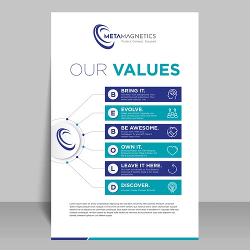 We need a powerful values poster to boost employees Morale! Design by dezignedge*