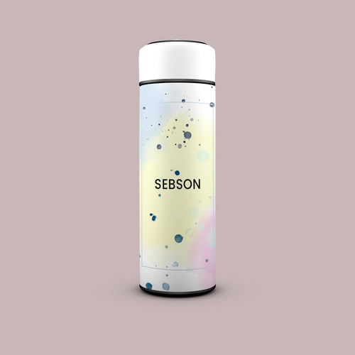 Watercolor design for bottle and mug Design by AZ™