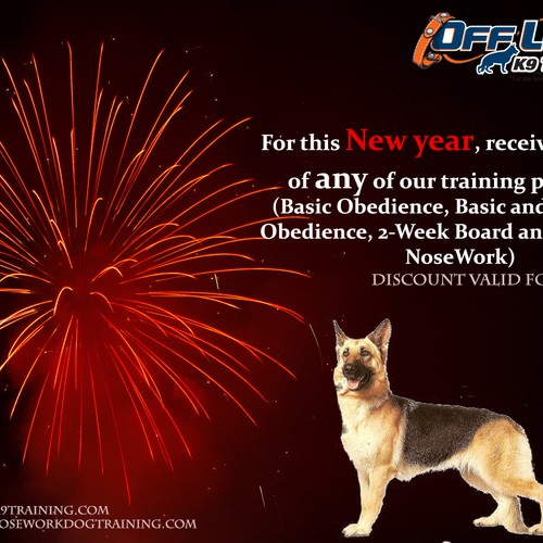 Holiday Ad for Off-Leash K9 Training Design by Eggie
