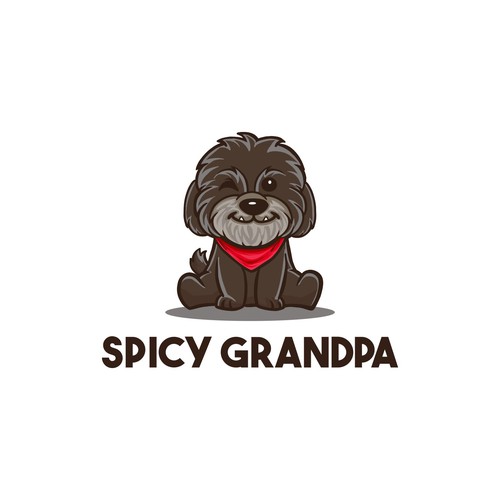 Design a logo with a senior dog named "Spicy Grandpa"!! Design by Hadeboga Studio