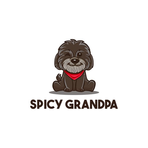 Design a logo with a senior dog named "Spicy Grandpa"!! Design by Hadeboga Studio