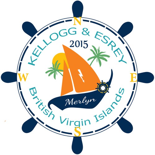 Logo for family sailing trip Aboard a 52 foot Voyage Yacht called MERLYN Design by pennylane23