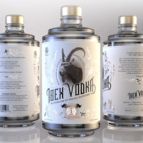Vodka label - design a craft vodka. Design by Esteban Tolosa