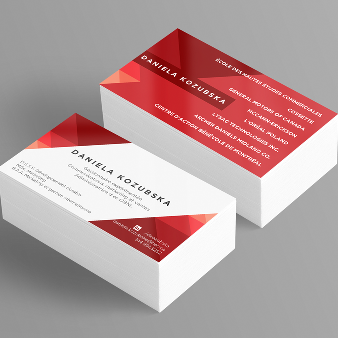 Job seeker in marketing, communications and sales needs a business card