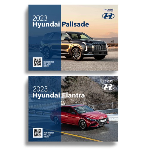 Flyer for Hyundai car dealership showing off the new Palisade and Elantra Design by Mr.TK