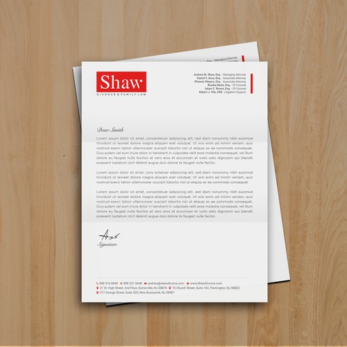 Letterhead for Divorce & Family Law Firm; Modern, Minimalist, Conservative Design Design by muaz™