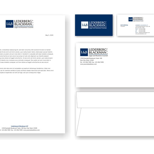 Law firm boutique seeks letterhead logo business cards