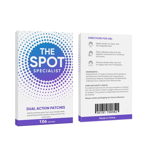 Pimple Patch PACKAGING to appeal to FEMALE BEAUTY user Design by Rajith Shantha