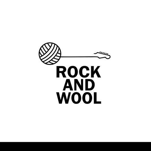 Design a "rock 'n' roll" inspired logo for "Rock and Wool" knit kit company! Design by m-art