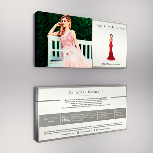 Flyer design for evening dress label needed to invite our customers to Exhibitions Design by Luigi Mazz