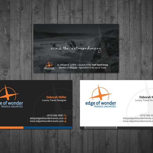 Create a card that exudes the awesomeness of luxury adventure travel Design by Tcmenk