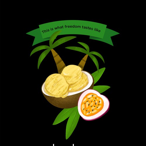 Design a graphic image for the BEST TASTING vegan ice cream manufacturer (kubé) and brand in Oakland Diseño de restytobing