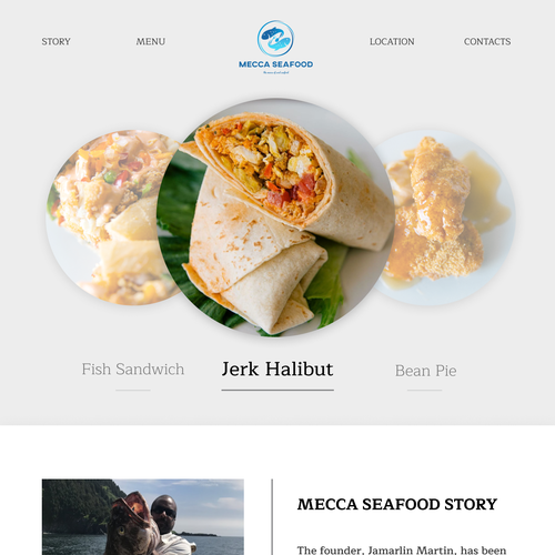 Miami Soul Seafood Restaurant Concept 1 Page Only Design by Grandoka