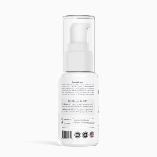 Hair Care Serum Label - Anti Gray Hair Serum Design by rendy_