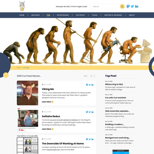 modern redesign for fun technical blog site Design by Technology Wisdom