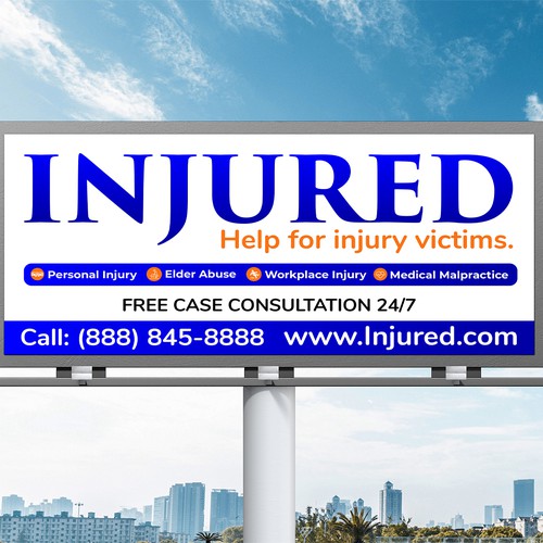 Injured.com Billboard Poster Design Design by Sketch Media™