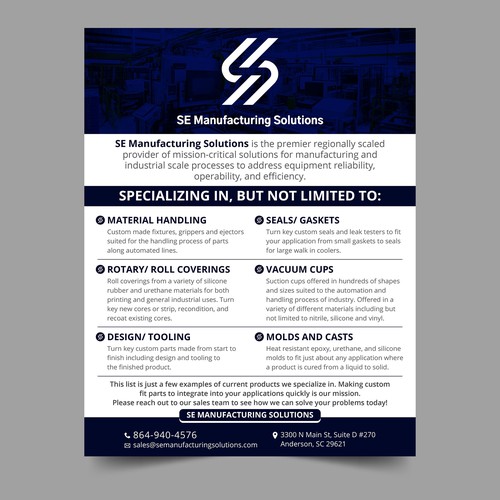 Clean single page line card for potential customers Design by Xnine