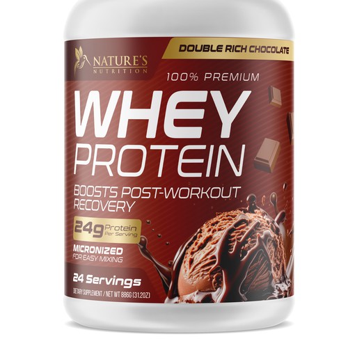 Tasty Whey Protein Chocolate Design Needed for Nature's Nutrition Design réalisé par UnderTheSea™