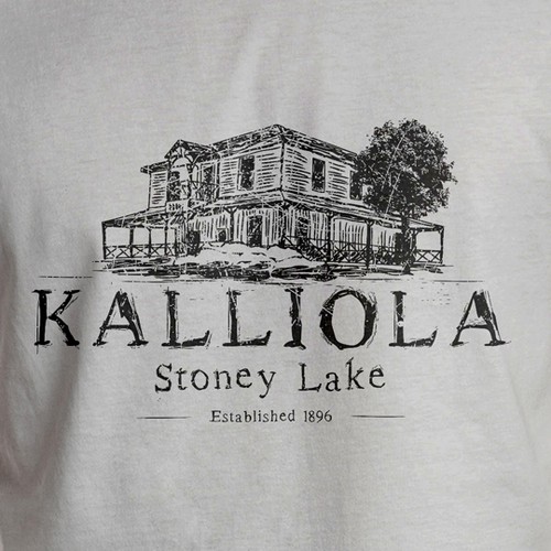 Vintage Old Cabin Photo to Line Drawing T-Shirt Design Diseño de molkastm