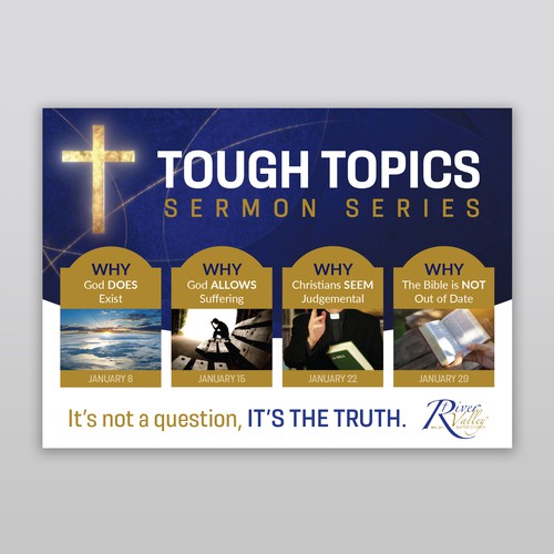 Tough Sermon Series Postcard Design by Jordon