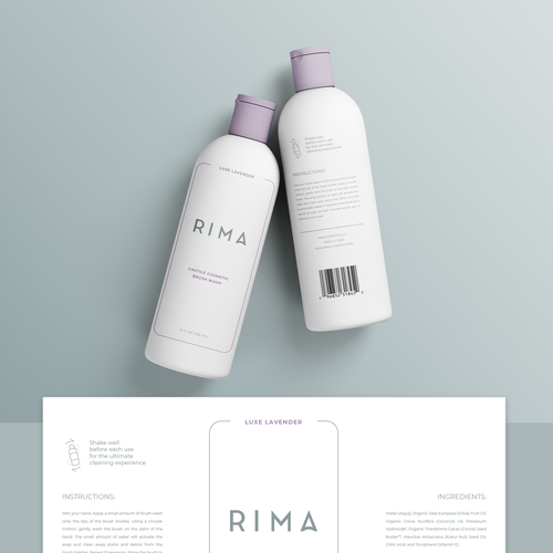 Minimalist Label for a luxury brand of cosmetic brush washes Design by miljandesign