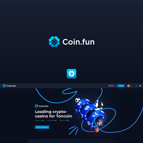 Coin.fun – Crypto Casino/Gambling Logo Design by -Didan-