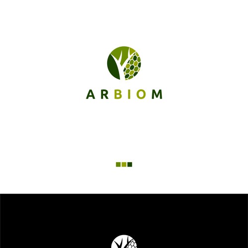 Show the "bio" and "industry" in the Arbiom logo, a sustainable bio-chemicals company Design by Toni Zufic