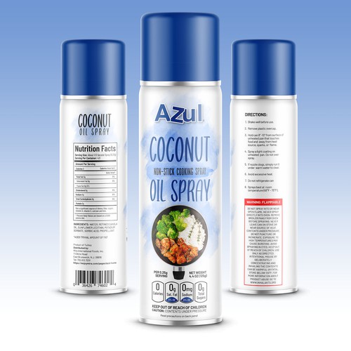 Create Product Extension for Azul Coconut Product - Azul Coconut Oil Spray Design by rembrandtjurin