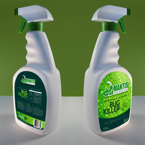 NATURAL & ORGANIC BUG KILLER SPRAY BOTTLE LABEL Design by leandropalencia84