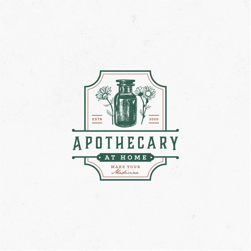 Vintage apothecary inspired logo for herbalist subscription box デザイン by RobertEdvin