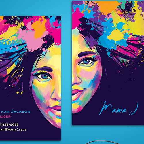 Business cards for sensational artist - Mama J Réalisé par Daria V.