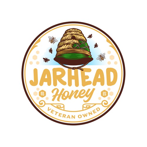 Exciting and Fun Honey Logo with ties to the Marine Corps-ontwerp door deb•o•nair