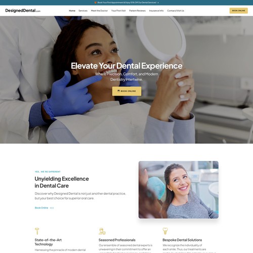 Home page for dental practice Design by keilaMaria