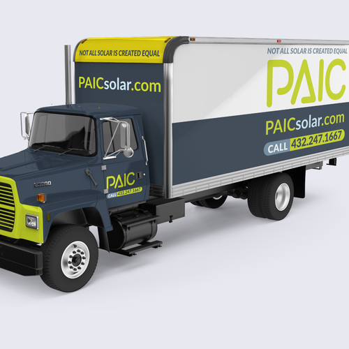 Design us an eye catching, modern, box truck wrap! Design by designsbymark