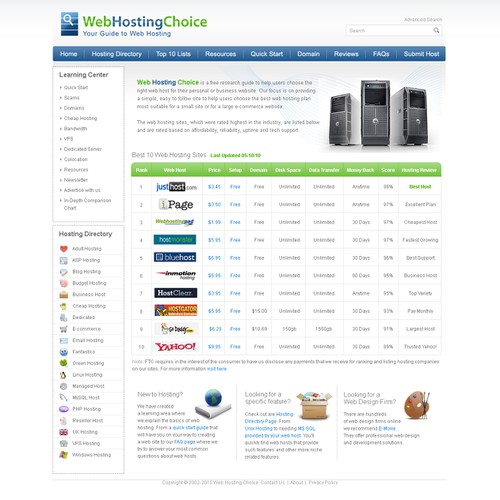 Redesign WebHostingChoice.com Design by anandkumar