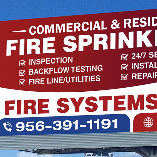 Eye catching B2B fire sprinkler signage Design by abirk1