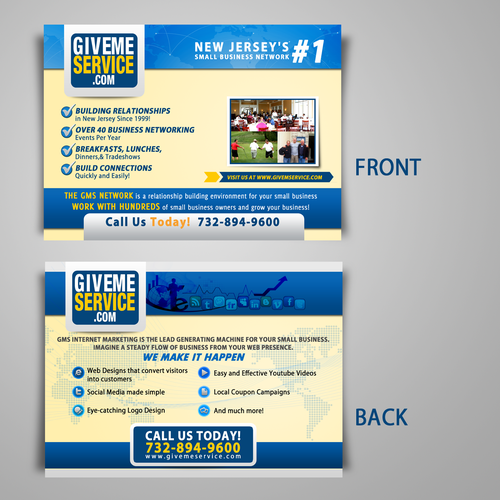 postcard or flyer for givemeservice.com Ontwerp door yummy