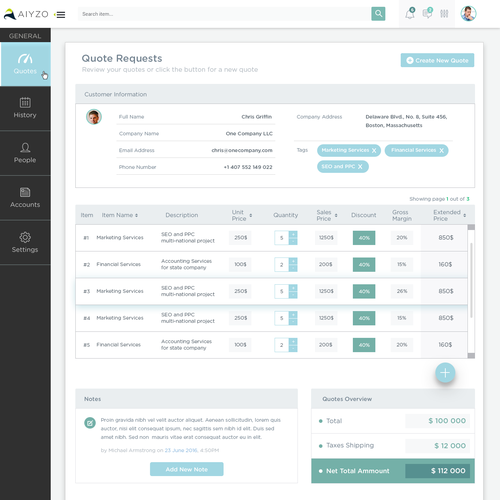 UI/UX Design for a Price Quoting Software Design by teoser