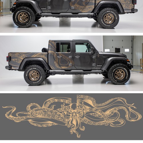 Jeep Gladiator "Kraken" Wrap Design by Nick T.