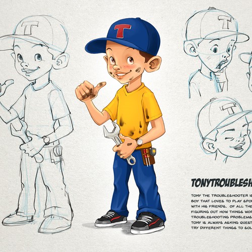 Tony The Troubleshooter Character Diseño de RVST®