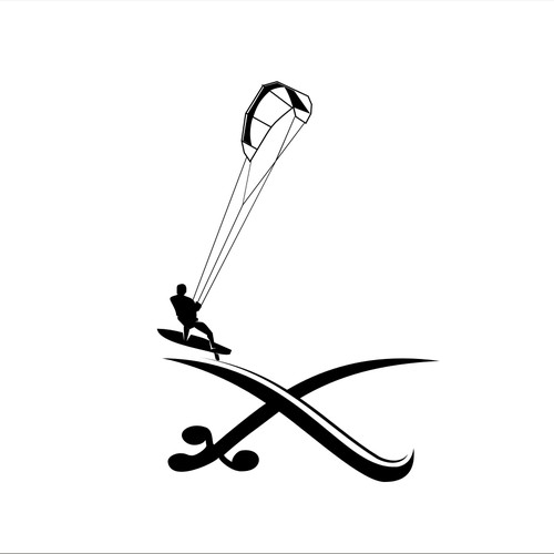 Kitesurfing logo riffing on the KSA emblem Design by NICKART