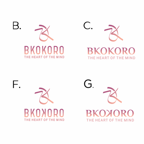 New slick, modern, minimalist skin care Logo: B Kokoro " The Heart of the Mind" Réalisé par coco_jely