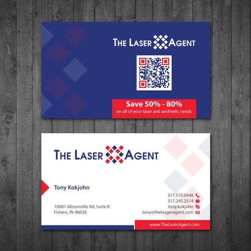 Create a modern, memorable business card for The Laser Agent! Design by Tcmenk