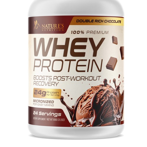 Tasty Whey Protein Chocolate Design Needed for Nature's Nutrition Design réalisé par UnderTheSea™