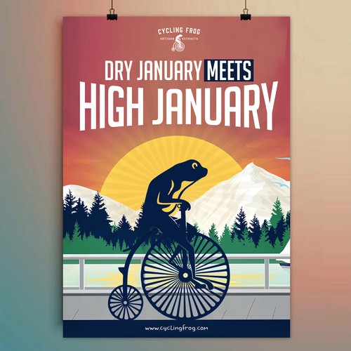 Create a 'Dry January meets High January' poster.  Have Fun, Be Creative, Open to all suggestions. Design by 123Graphics