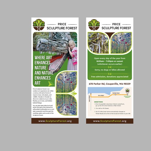 Enticing Rack Card for Unique and Fun Sculpture Park Nature Preserve Design by Krishna Arts