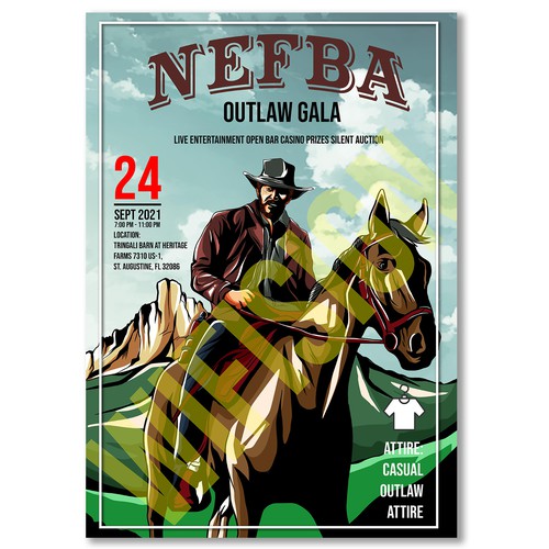 Design an Eye Catching flyer for our Outlaw Gala Design by WiFiSign