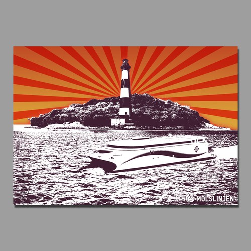 Design di Multiple Winners - Classic and Classy Vintage Posters National Danish Ferry Company di tukoshimura